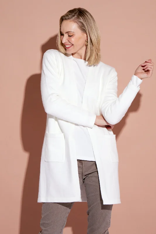 Salima Knit Cardigan - Ivory Neon metallic Matte