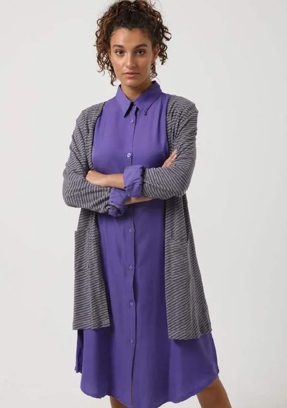 Shades Full Sleeves Open Neckline Cardigan - Kady Spandex Rayon Corduroy