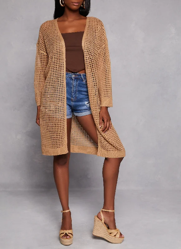 Crochet Knit Cardigan Patchwork Embroidered Appliqued