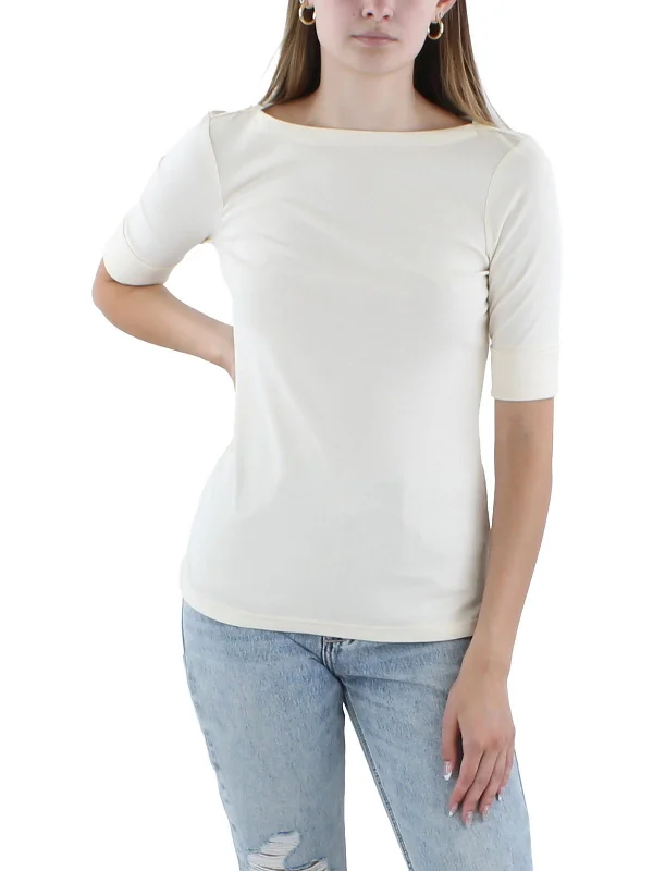 Womens Cuff Sleeves Boatneck Pullover Top dolman Sleeve Top