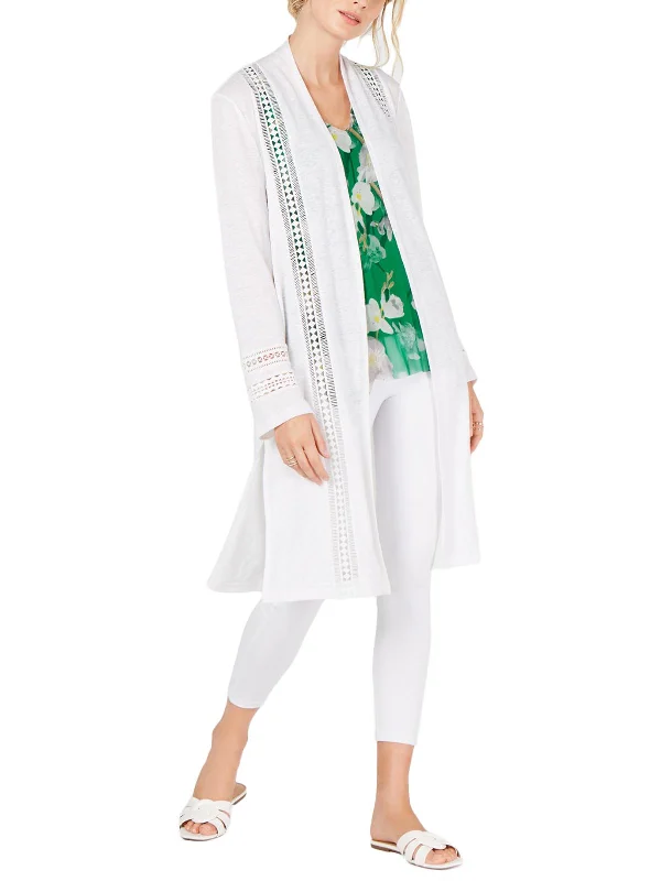Womens Linen Duster Cardigan Top Terry Terry Cloth Terry Knit