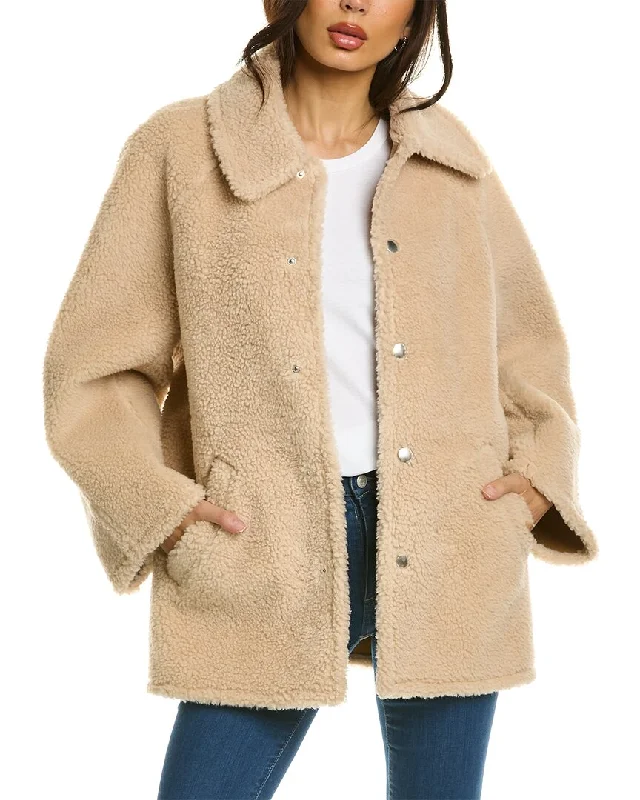 A.L.C. Lincoln Wool-Blend Coat Stretch Fit Moto Jacket
