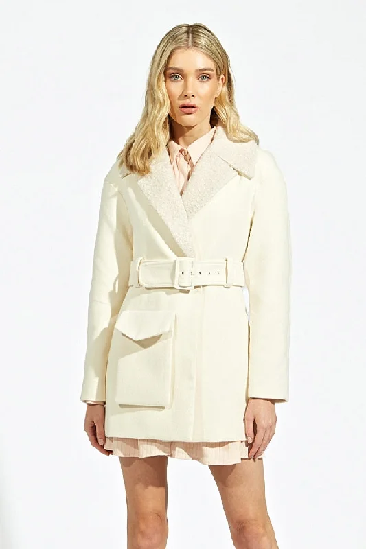 ALICE McCALL Womens Girls On Film Coat Cream Quilted Hybrid Jacket