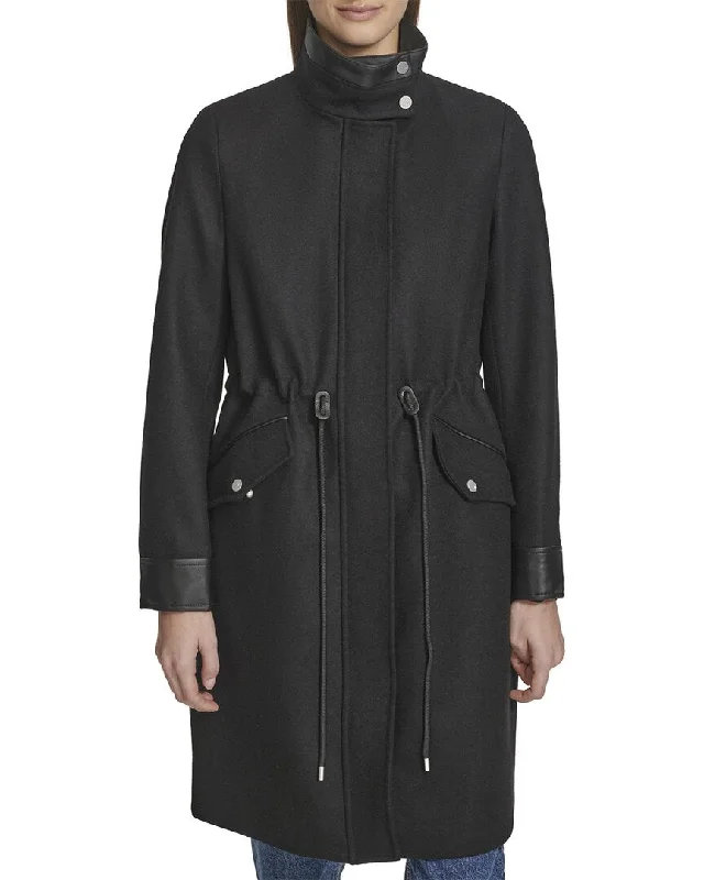 Andrew Marc Chesme Wool-Blend Coat Military-Inspired Jacket