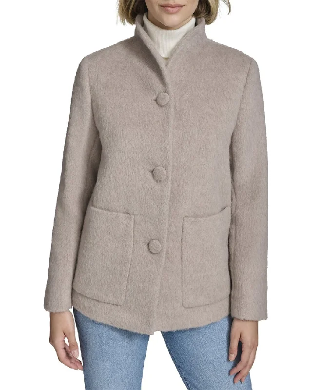 Andrew Marc Piper Wool-Blend Coat Soft Thermal Overcoat