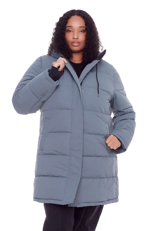 AULAVIK PLUS | WOMEN'S VEGAN DOWN (RECYCLED) MID-LENGTH HOODED PARKA COAT (PLUS SIZE) Fur-Lined Aviator Coat AULAVIK PLUS | WOMEN'S VEGAN DOWN (RECYCLED) MID-LENGTH HOODED PARKA COAT (PLUS SIZE) Fur-Lined Aviator Coat