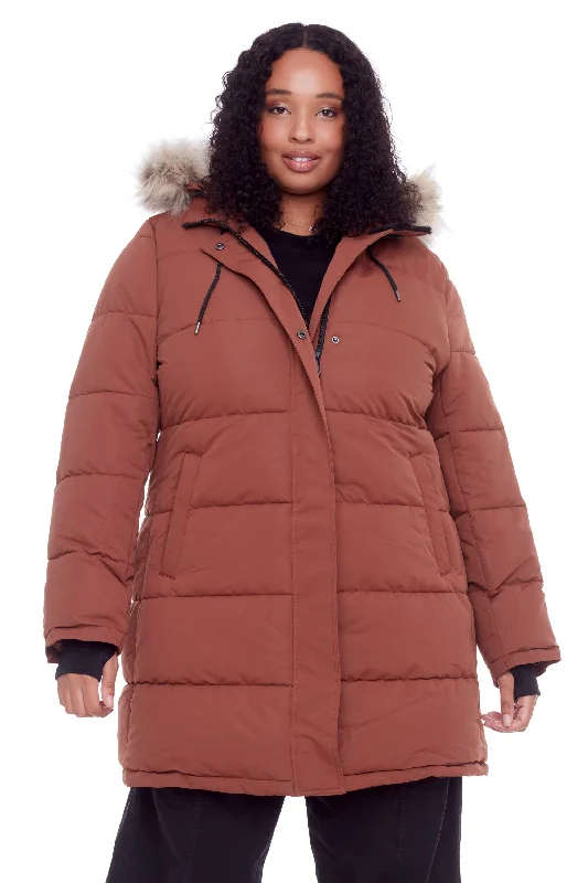 AULAVIK PLUS | WOMEN'S VEGAN DOWN (RECYCLED) MID-LENGTH HOODED PARKA COAT (PLUS SIZE) Elegant Wool Jacket AULAVIK PLUS | WOMEN'S VEGAN DOWN (RECYCLED) MID-LENGTH HOODED PARKA COAT (PLUS SIZE) Elegant Wool Jacket