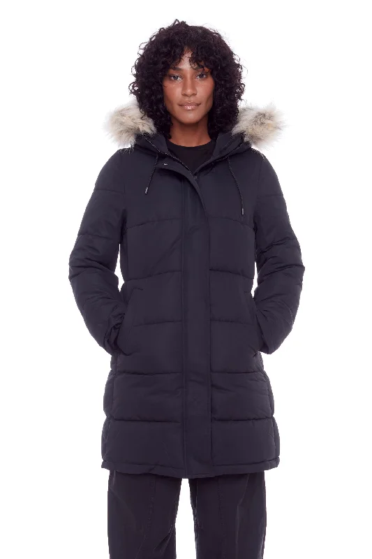 AULAVIK | WOMEN'S VEGAN DOWN (RECYCLED) MID-LENGTH HOODED PARKA COAT Lightweight Windbreaker AULAVIK | WOMEN'S VEGAN DOWN (RECYCLED) MID-LENGTH HOODED PARKA COAT Lightweight Windbreaker