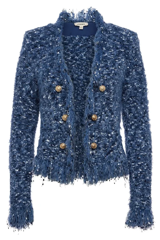 Azure Cardigan Blazer Terry Blend Velvet Blend Canvas Blend