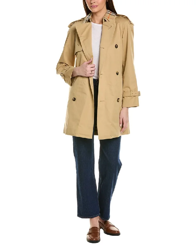 Burberry Gabardine Coat Warm Hooded Poncho