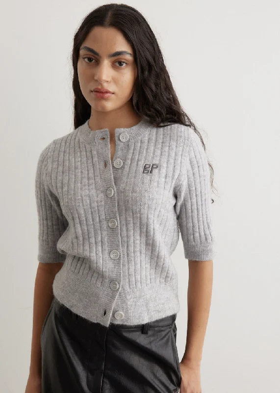 Cathia Cardigan Solid Print Embellished