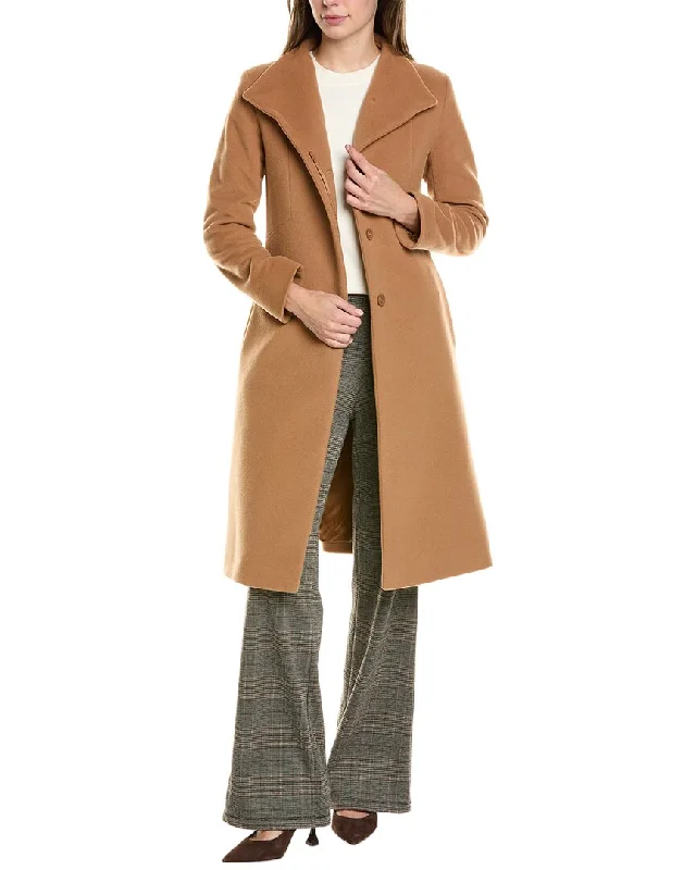 Cinzia Rocca Icons Wool & Cashmere-Blend Coat Zipper Front Biker Jacket