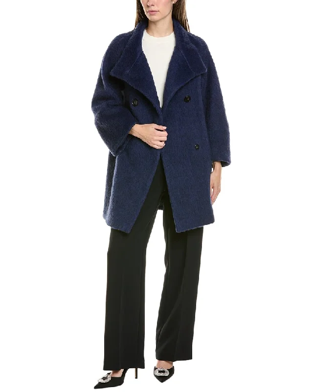 Cinzia Rocca Wool & Alpaca-Blend Coat Pastel Wool Peacoat
