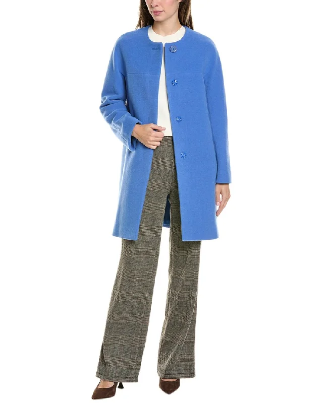Cinzia Rocca Wool & Cashmere-Blend Coat Long Hooded Anorak