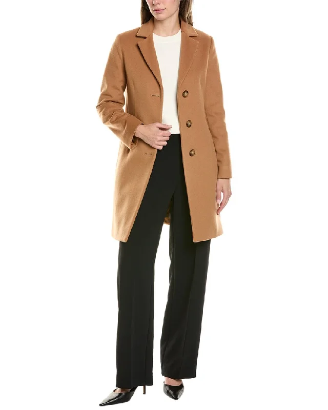 Cinzia Rocca Wool & Cashmere-Blend Coat Knit Longline Duster