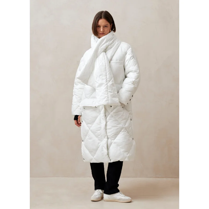 Colorado White Coat High-Collar Puffer Coat