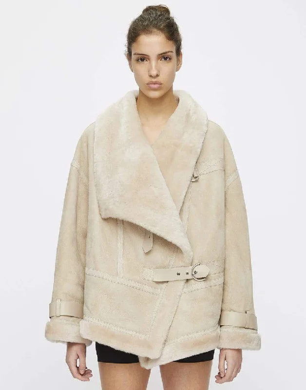 Darling Shearling Coat Double-Layered Poncho
