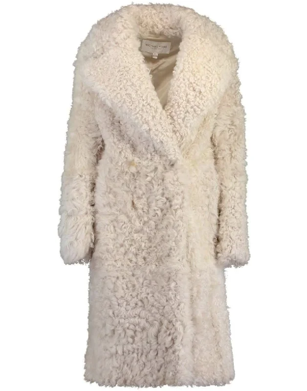 Double-Breasted Officer Coat Luxe Satin Long Coat