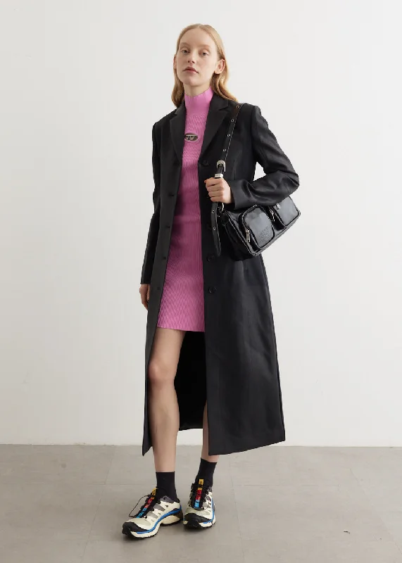 G-Lamour Giacca Wet Look Wool Coat Cropped Fleece Jacket