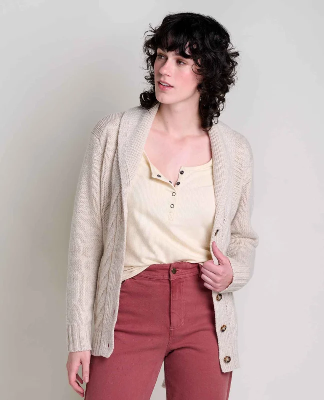 Ginn Cable Cardigan Toggled Drawstring Belted