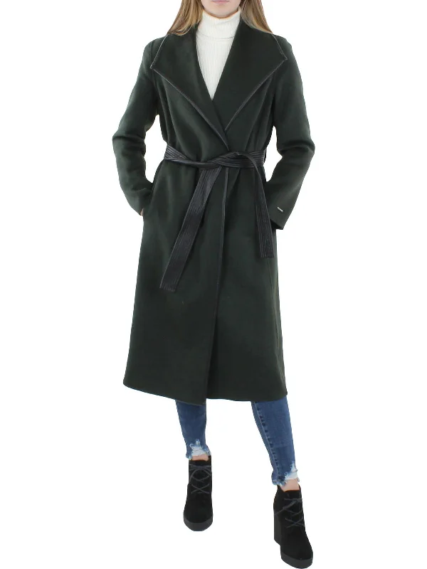 Juliette Womens Wool Blend Warm Wrap Coat Soft Thermal Overcoat