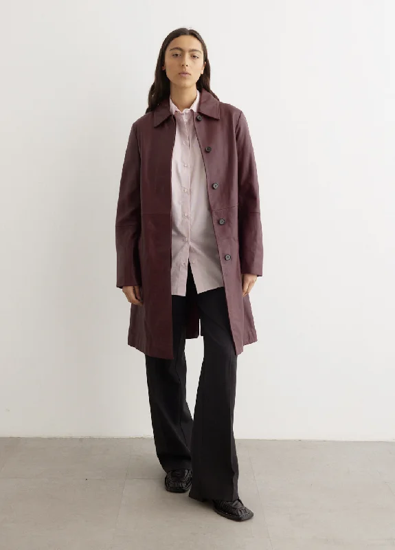 Gilo Leather Coat Fur-Lined Aviator Coat