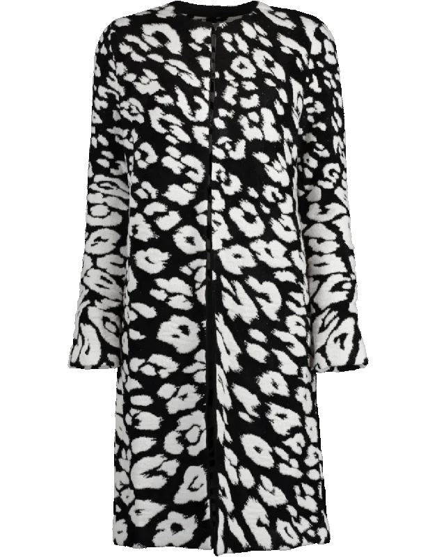 Leopard Knit Coat Softshell Outdoor Jacket