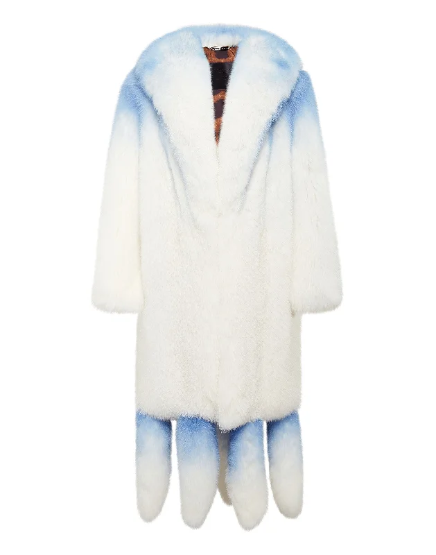 LONG SILVER FOX COAT Cozy Knitted Poncho