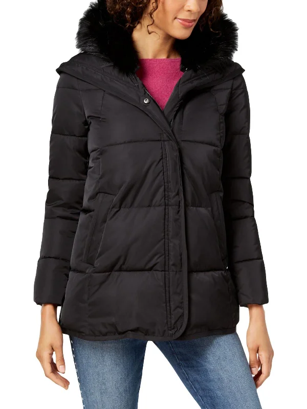 Morgan Womens Quilted Puffer Parka Coat Waterproof Rain Jacket