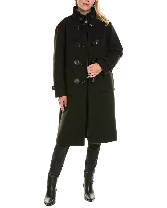 NVLT Long Duffel Coat Draped Collar Cardigan