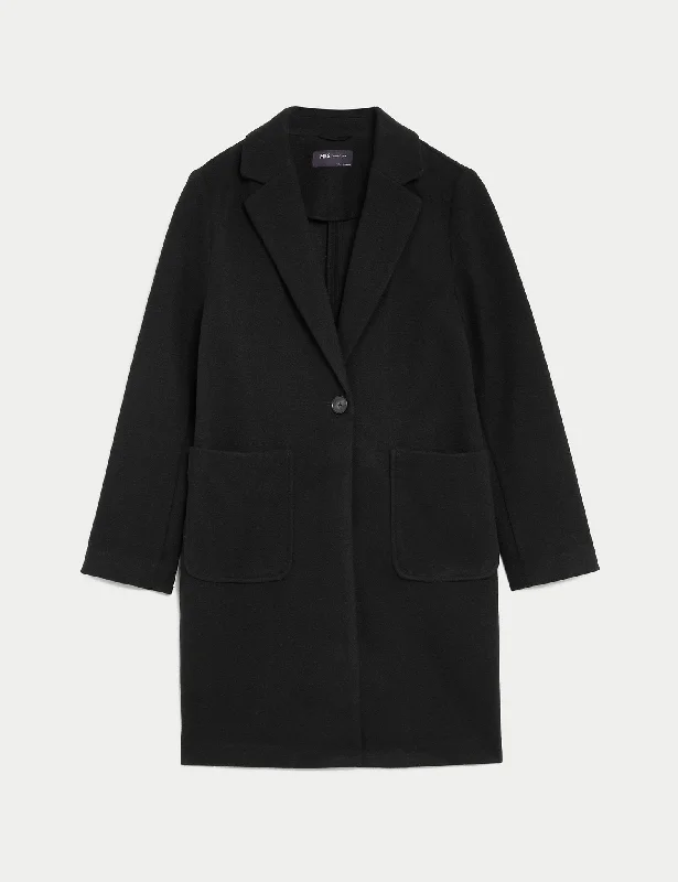 Relaxed Single Breasted Coatigan Elegant Cape Blazer