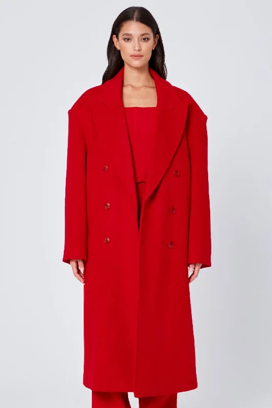 ROZALIA x ATOIR Womens The Coat Chili Plaid Checkered Coat