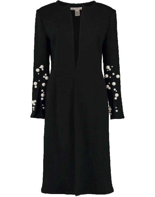 Split Sleeve Pearl Coat Puffy Insulated Vest