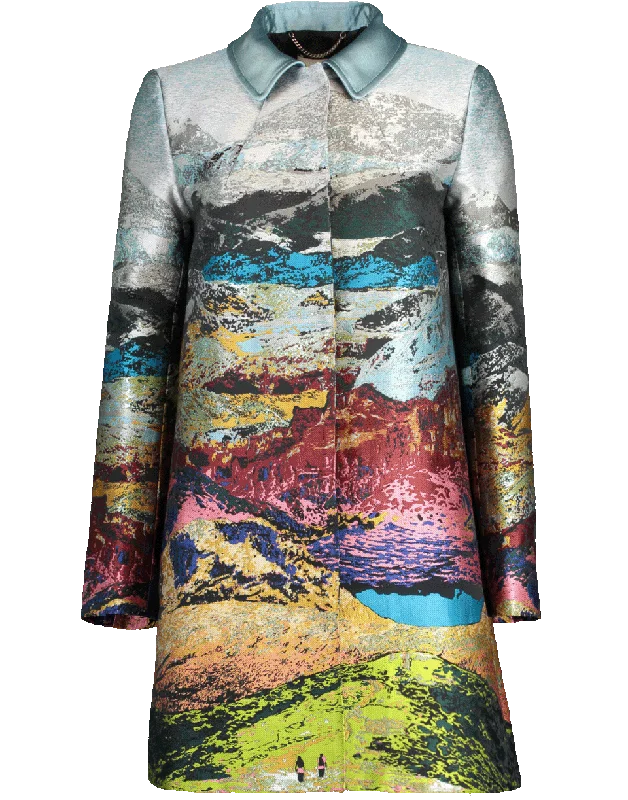 Stephania Landscape Coat Pastel Wool Peacoat