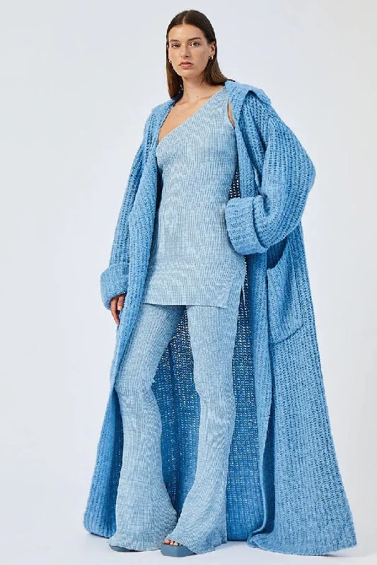 SUBOO Womens Mista Oversized Coatigan - Light Blue Elegant Cape Blazer