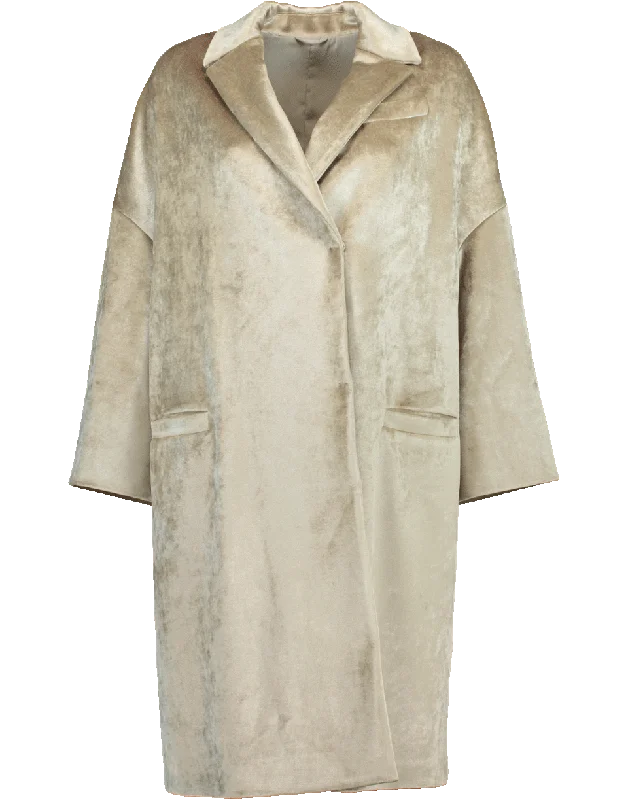 Velvet Cocoon Coat Padded Ski Jacket