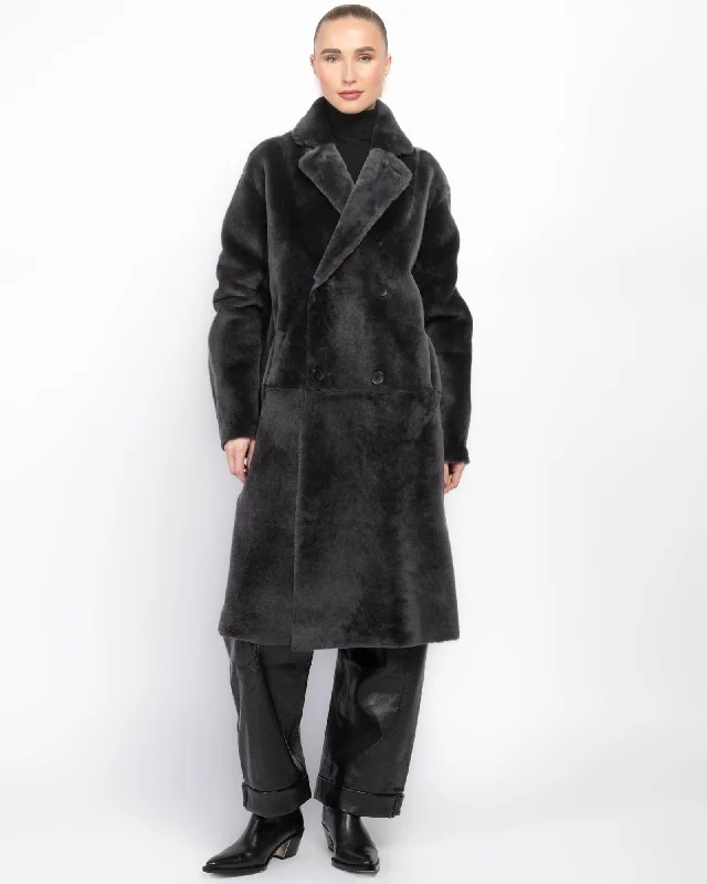 Elle Shearling Coat Warm Down Parka