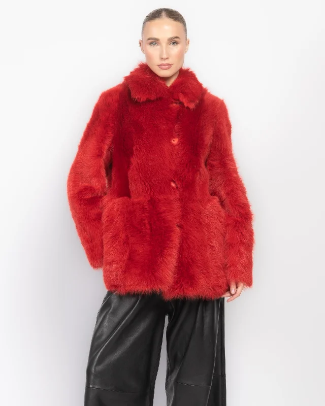 Milky Way Shearling Coat Military-Inspired Jacket