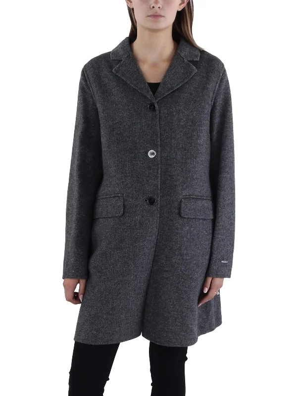 Womens Wool Blend Heathered Wool Coat Flowy Lightweight Kimono