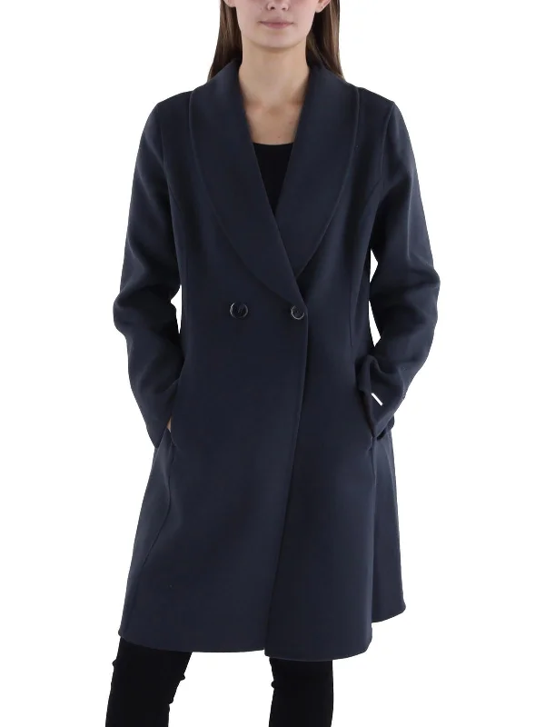 Womens Wool Blend Surplice Wrap Coat Longline Wool Coat
