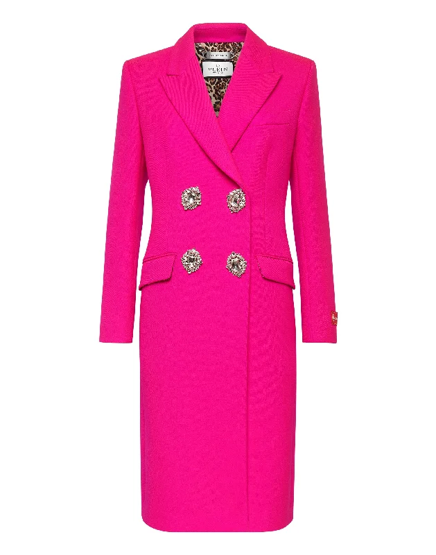 Wool Cloth Fitted Coat Sartorial A-Line Swing Coat